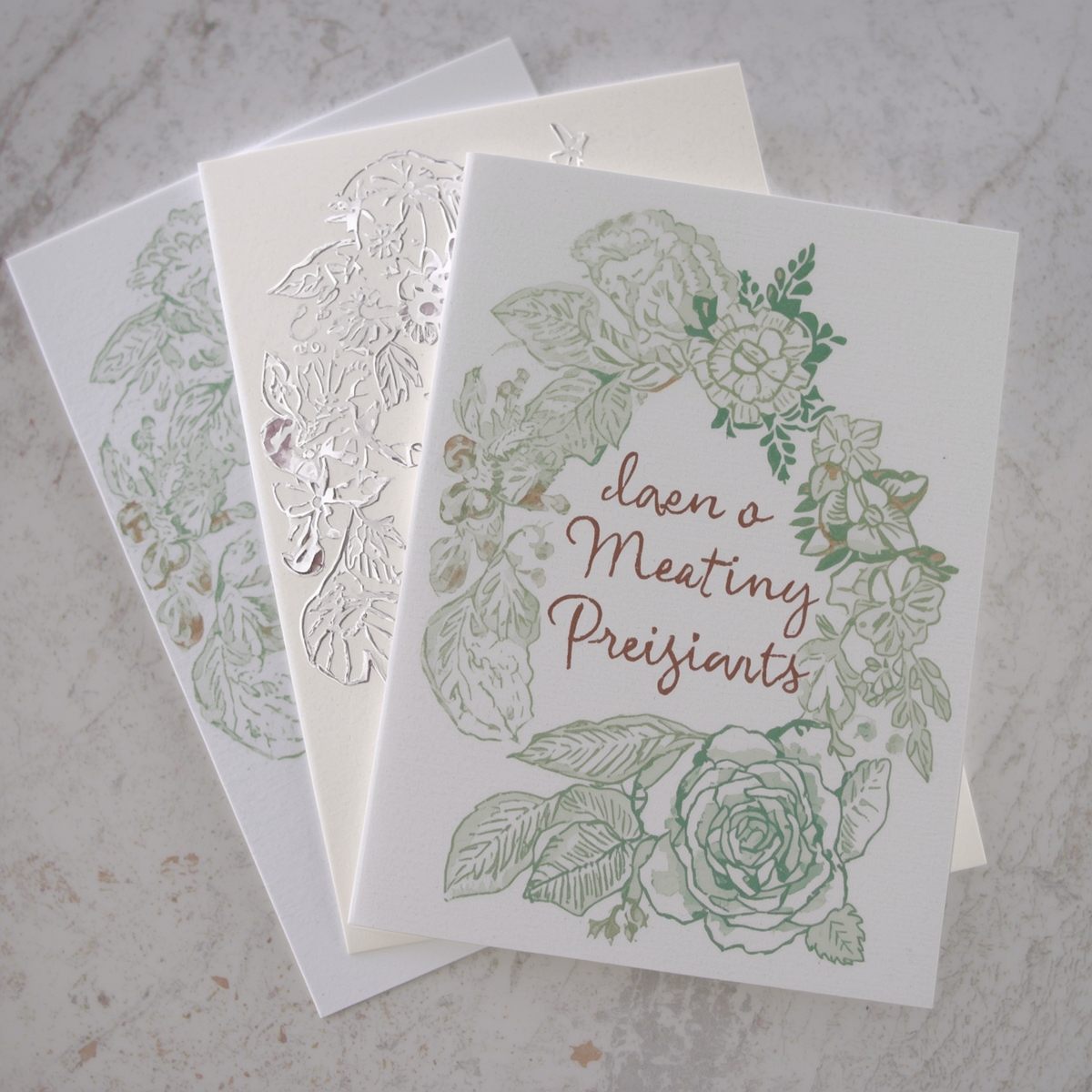 Håndlagde kort i ulike design